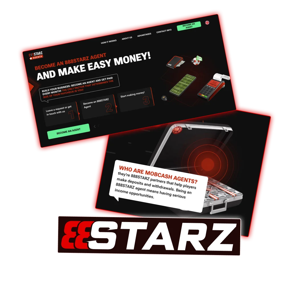 Become a local 888Starz agent and earn money by helping users and earning commissions.