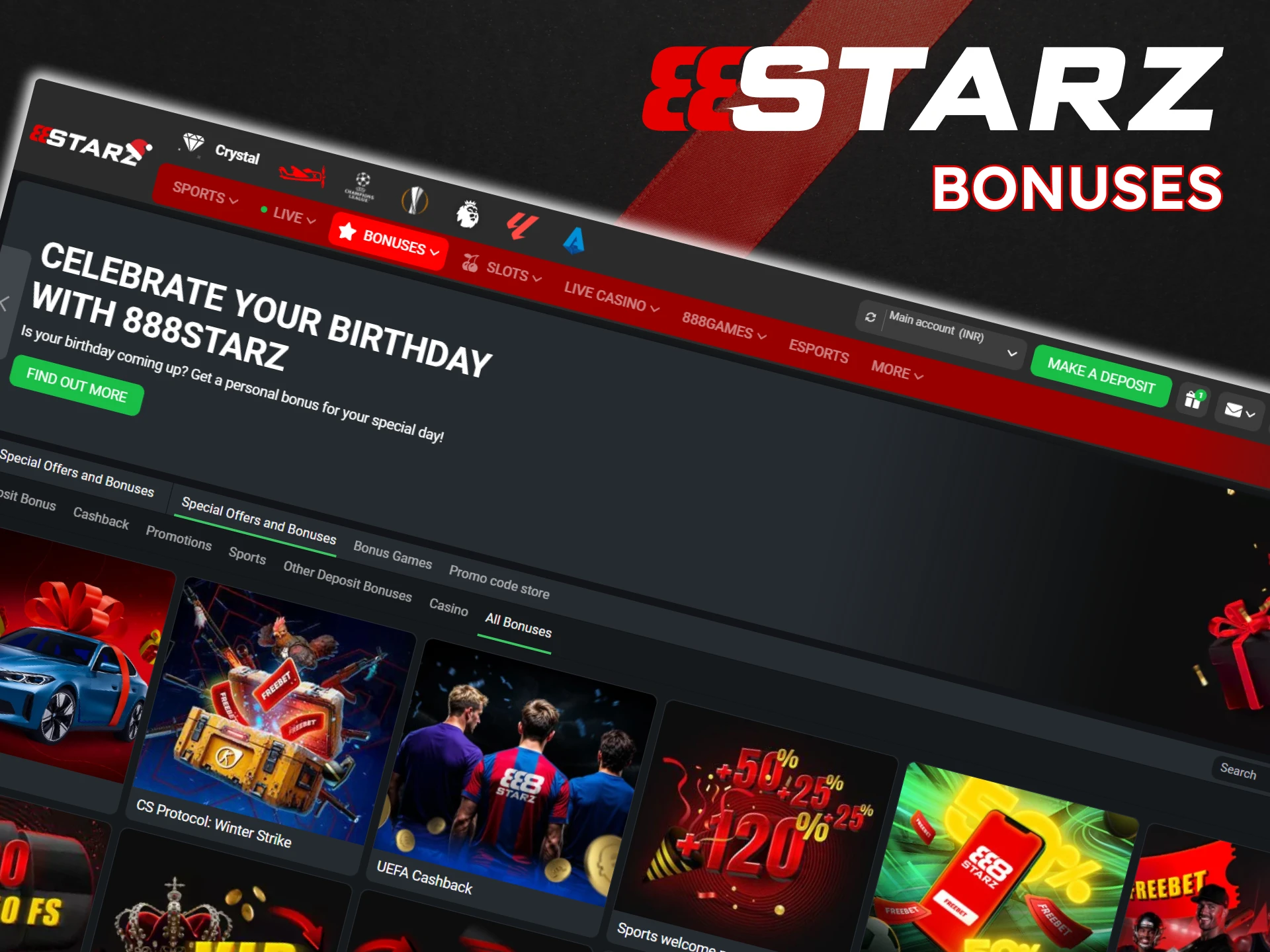 Join the 888Starz platform and receive bonuses for ice hockey betting.