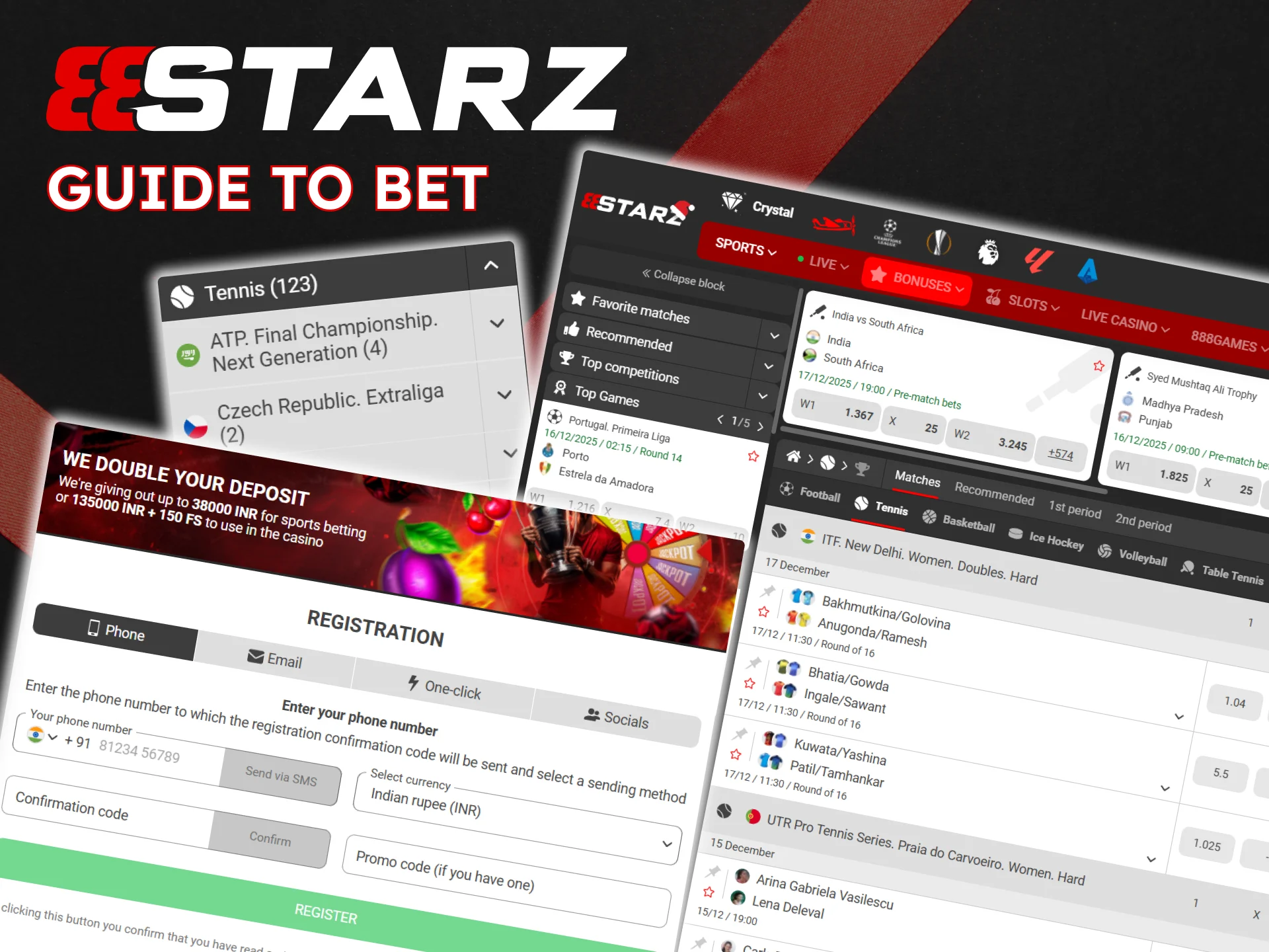Find out how to bet on tennis on the 888Starz platform.